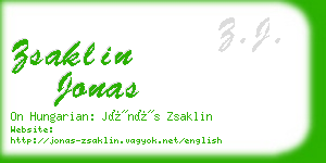 zsaklin jonas business card